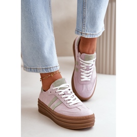 Zazoo N1068S4 Baskets à plateforme en daim pour femme Violet 6