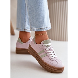 Zazoo N1068S4 Baskets à plateforme en daim pour femme Violet 7