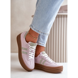 Zazoo N1068S4 Baskets à plateforme en daim pour femme Violet 8