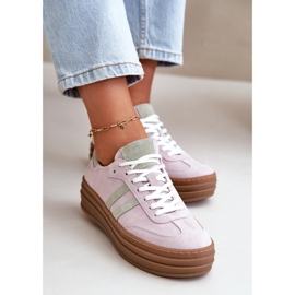 Zazoo N1068S4 Baskets à plateforme en daim pour femme Violet 9