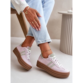 Zazoo N1068S4 Baskets à plateforme en daim pour femme Violet 10