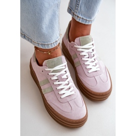 Zazoo N1068S4 Baskets à plateforme en daim pour femme Violet 1