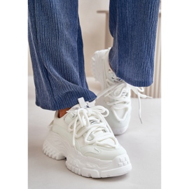 Baskets pour femmes à semelle massive, blanches Nevela 4