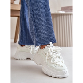 Baskets pour femmes à semelle massive, blanches Nevela 5