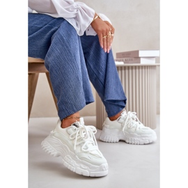 Baskets pour femmes à semelle massive, blanches Nevela 8