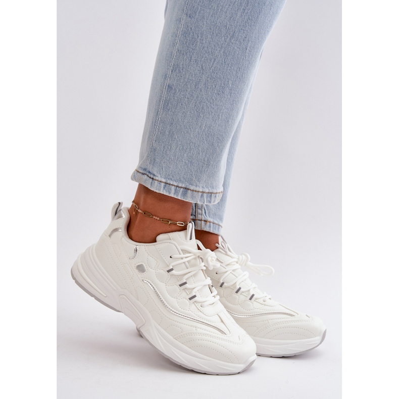 Chaussures de Sport Baskets en Cuir Eco Blanc Verilisse 1