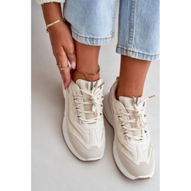 Chaussures de Sport Baskets en Cuir Eco Beige Verilisse 1