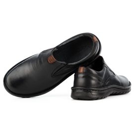 Kampol Mocassins homme en cuir 12KAM noir 4