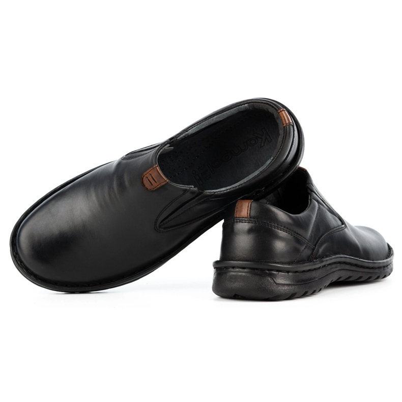 Kampol Mocassins homme en cuir 12KAM noir 4