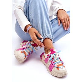 Seastar Chaussures de sport à lacets à la mode pour femmes, beiges et roses 3 Seastar Chaussures de sport à lacets à la mode pour femmes, beiges et roses 3