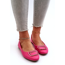 Day-Vine Ballerines en cuir écologique fuchsia avec décoration rose 3