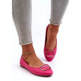 Day-Vine Ballerines en cuir écologique fuchsia avec décoration rose 1