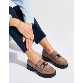 Mocassins femme en daim beige 1