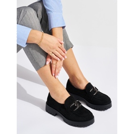 Mocassins femme en daim noir le noir 3