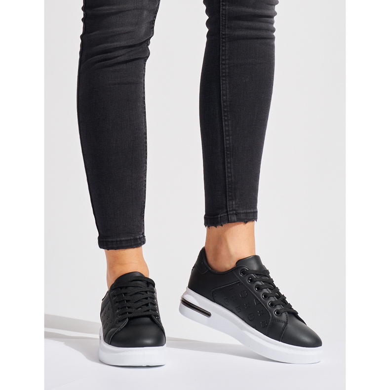 Chaussures de sport à plateforme noires le noir 1