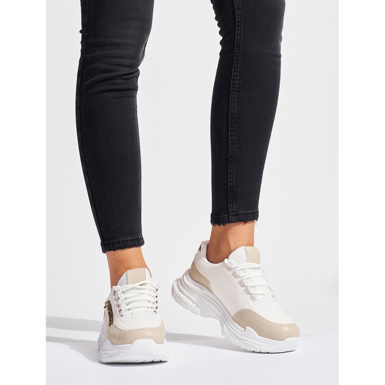 Baskets femme crème beige 2