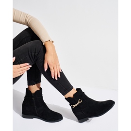 Bottines en daim noir avec chaîne le noir 3