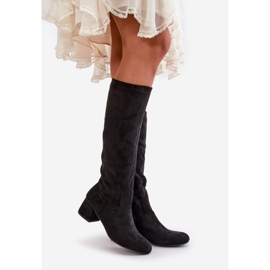Cuissardes Femme En Daim Eco Avec Fermeture Éclair Noir Elitara le noir 2