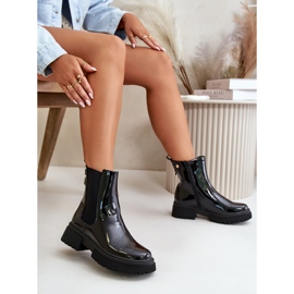 Bottines Vernies Avec Fermeture Éclair, Isolées Noir Groesta 2
