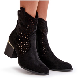 Bottines ajourées en éco-daim, fermées par une fermeture éclair, noires Sevana le noir 11