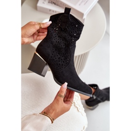 Bottines ajourées en éco-daim, fermées par une fermeture éclair, noires Sevana 2