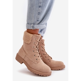 Bottes Worker Isolées Avec Fermeture Éclair Pour Femme Beige Mivael 1