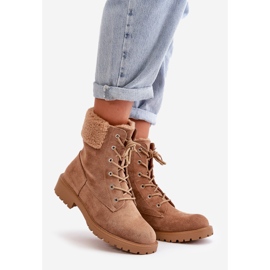 Bottes de travail isolées avec fermeture éclair pour femmes, marron Mivael beige 1