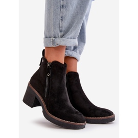 Bottines isolées pour femmes en suède écologique, Velarilla noir 1