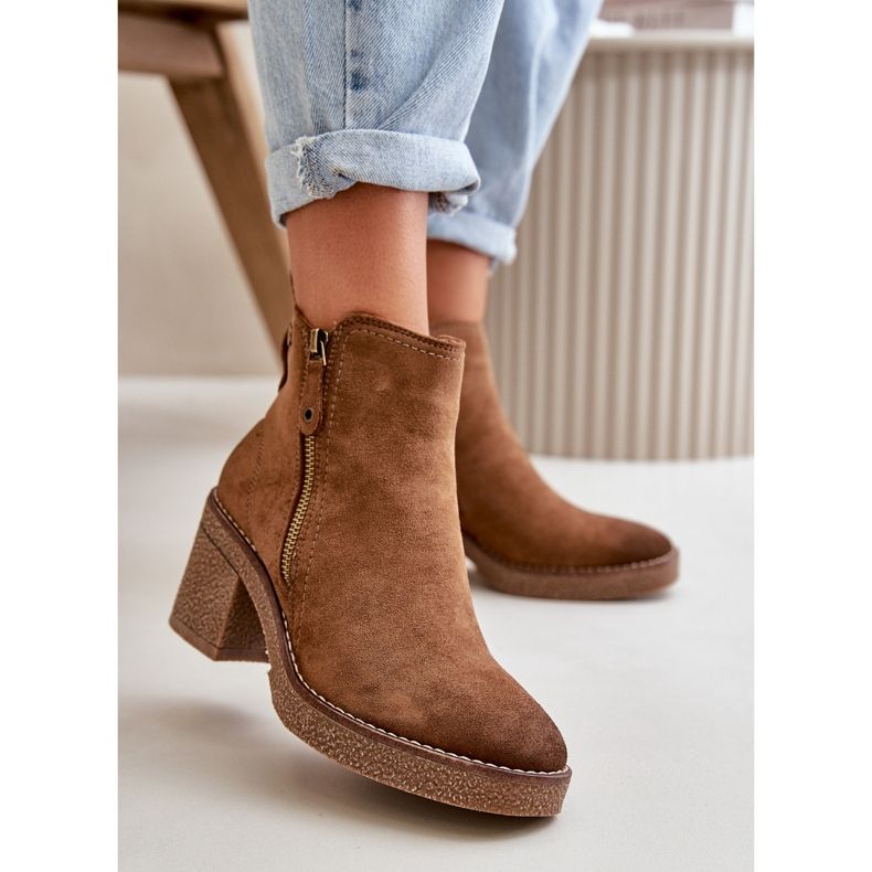 Bottines isolées pour femmes en éco-daim, Velarilla marron brun 2