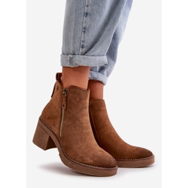 Bottines isolées pour femmes en éco-daim, Velarilla marron brun 1