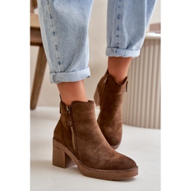 Bottines isolées pour femmes en suède écologique, Velarilla marron foncé brun 2