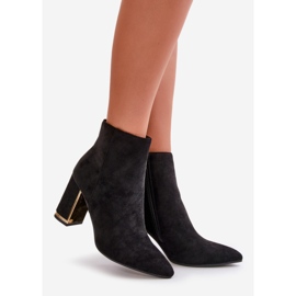 Bottines à talons hauts pour femmes, fermées par une fermeture éclair, isolées, en suède écologique, noires Mevair le noir 1