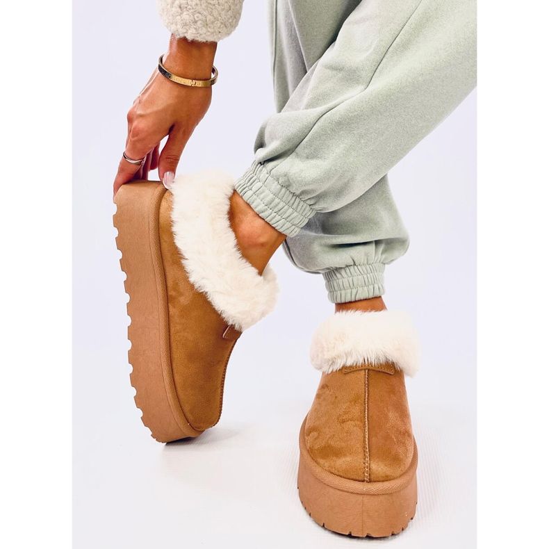 Bottines de neige courtes Yogi Camel avec fourrure brun 1