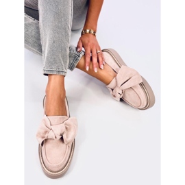 Mocassins Tempelton en daim rose avec nœud 3