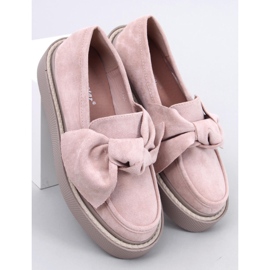 Mocassins Tempelton en daim rose avec nœud 4
