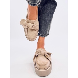 Mocassins Tempelton en daim kaki avec noeud beige 3