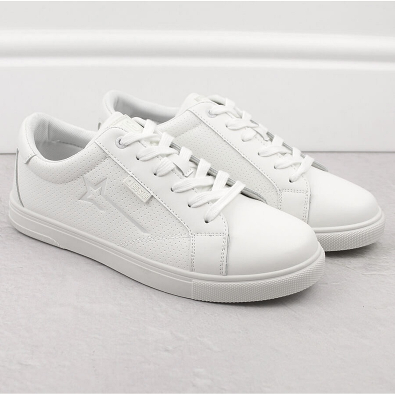 Chaussures de sport pour hommes en cuir écologique, blanc Big Star OO174020 1