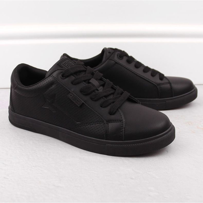 Chaussures de sport pour hommes en cuir écologique, noires Big Star OO174021 le noir 1