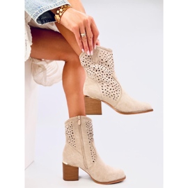 Antares Santiags en daim ajouré beige 3