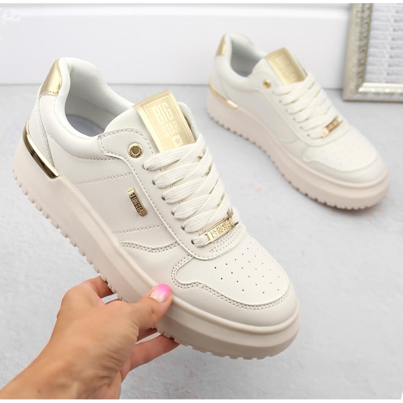 Chaussures de sport à lacets femme beiges Big Star OO274757 1 Chaussures de sport à lacets femme beiges Big Star OO274757 1