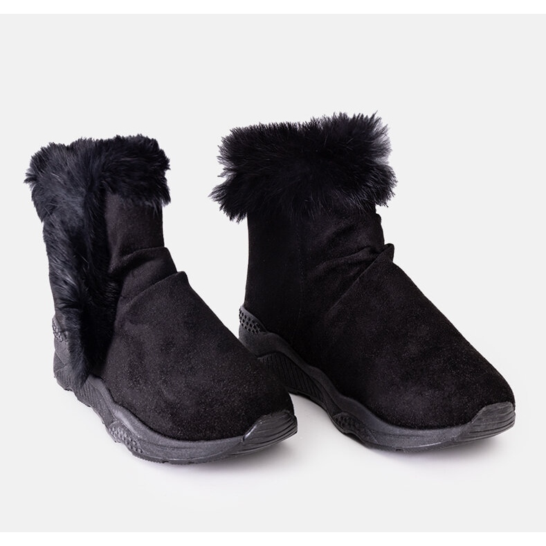 Baskets isolées noires à semelles compensées Lara le noir 1