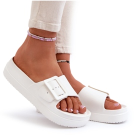 Slippers de mousse pour femmes sur la plate-forme avec Big Star NN274A661 Boucle blanche 3