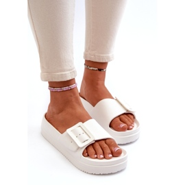Slippers de mousse pour femmes sur la plate-forme avec Big Star NN274A661 Boucle blanche 2