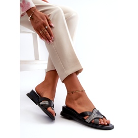 Seastar Tongs compensées pour femmes avec décoration, noir 2