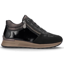 Baskets isolées noires pour femme Rieker N1407-00 le noir 1 Baskets isolées noires pour femme Rieker N1407-00 le noir 1