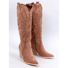 Santiags ajourées Taylor Camel brun 3