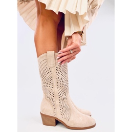 Santiags ajourées Hunter Beige 1