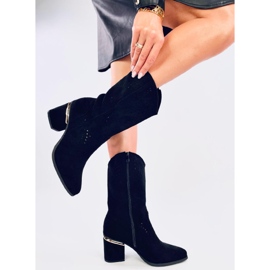 Lange Bottines à talons ajourées noires le noir 1