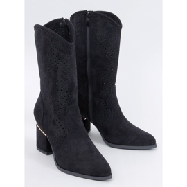 Lange Bottines à talons ajourées noires le noir 3