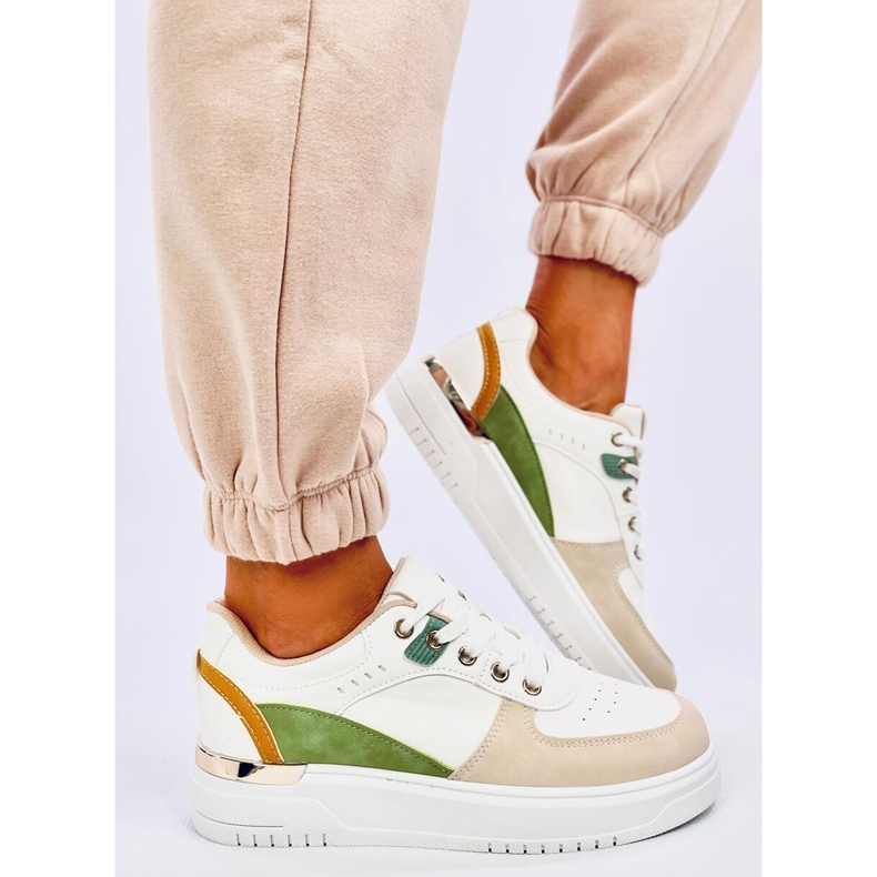 Baskets femme Asker Abricot blanche 2